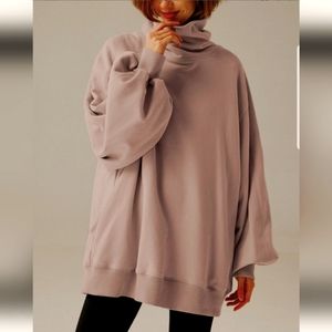 NEW Whisper Oversized Turtleneck Sweatshirt (Dusty Pink) - LIT Activewear